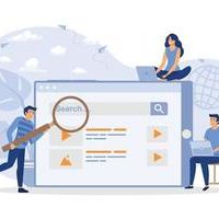 people-using-search-box-for-query-engine-giving-result-illustration-for-seo-work-serp-online-promotion-content-marketing-concept-flat-design-modern-illustration-vector